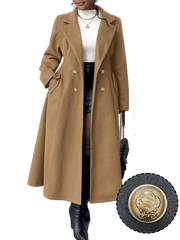 Camel color long wool overcoat